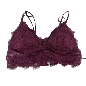 Shekini Bra size Medium Burgundy Lace Padded No Wires Triangle Bralette - Picture 1 of 12