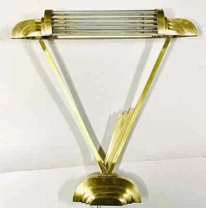 Radiant Vintage Style Art Deco Home Design Brass Table Lamp with Glass Rod - Picture 1 of 10