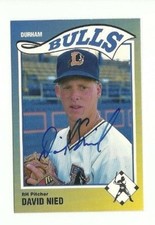 David Nied 1990 Durham Bulls autographed auto signed card