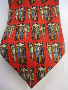 ERMENEGILDO ZEGNA / ITALIA===IMPRESIÓN SOLDADO ROJO Y AZUL==CORBATA CUELLO SEDA - Imagen 1 de 3