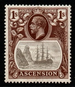 ASCENSION SG18b 1924 1/= GREY-BLACK & BROWN WITH "TORN FLAG" MTD MINT - Picture 1 of 1