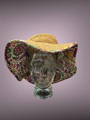 Vera Bradley Viva La Vera Floral Papel Paja Ala Ancha Floppy Sombrero Mujer’s OS Foto 1 de 4