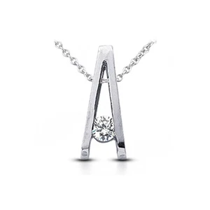2 Carat G SI1 Round Cut Natural Certified Diamond 950 Plat. Solitaire Pendant - Picture 1 of 4