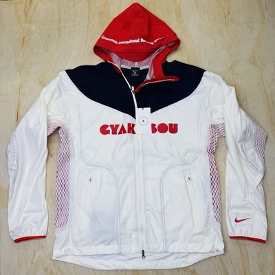 全新 Nike x Gyakusou Gira 3 层白色跑步风衣夹克 LG CU0103-133 — 第 1/4 张图片