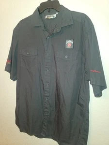 Jim Beam Bourbon DarkGray Button Down Short Sleeve Embroidered Casual Shirt - XL - Picture 1 of 5