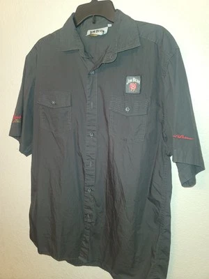 Jim Beam Bourbon DarkGray Button Down Short Sleeve Embroidered Casual Shirt - XL - Image 1 of 4