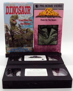 THE LAST DINOSAUR & THE DINOSAURS FLESH ON THE BONES PBS Home Video 2 VHS Tapes - Foto 1 di 11