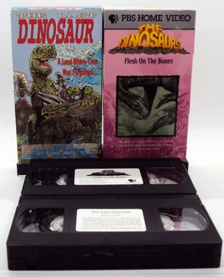 THE LAST DINOSAUR & THE DINOSAURS FLESH ON THE BONES PBS Home Video 2 VHS Tapes - Image 1 of 4