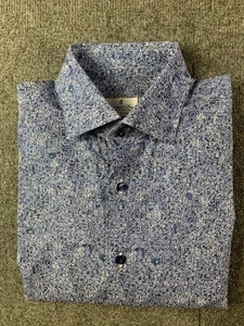Emanuel Berg Men 100% Cotton Long Sleeve Button Up shirt Size 15.5-39 Blue/White - Bild 1 von 12