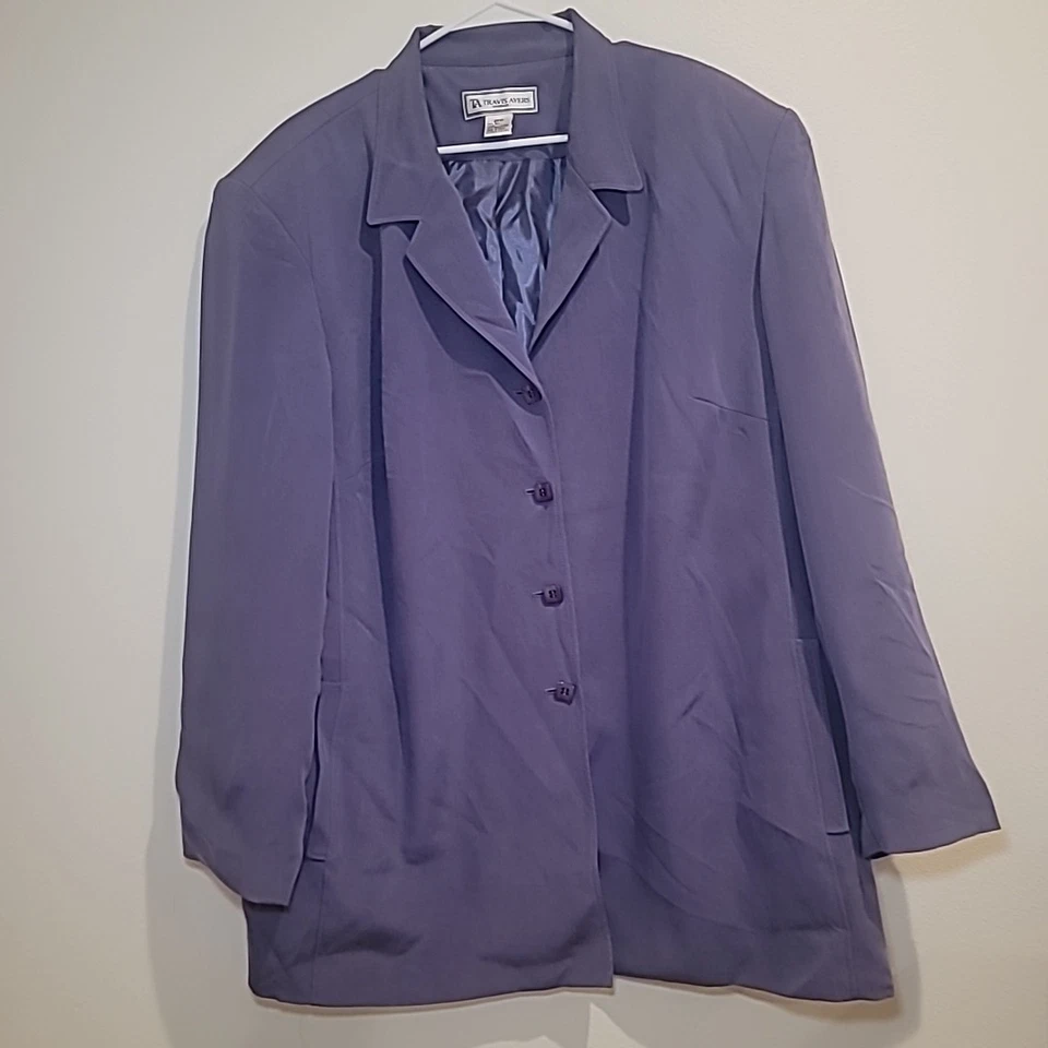 Travis Ayers vintage 2 pc suit set purple 100% silk plus size 26w workwear - Image 1 of 4