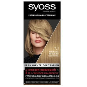 3xSyoss Professional Permanente Coloration 7-1 natürl. Mittelblond (55,04€/1L) - Bild 1 von 1