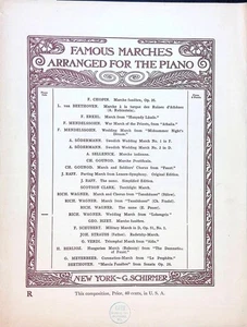 Wedding March Sheet Music Advanced Piano Solo Richard Wagner Lohengrin Pauer - Picture 1 of 3