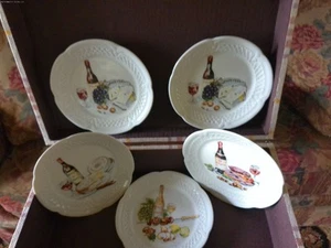 Set 5  5.75" LOURICUX porcelaine canape/dessert/bread/charcuterie/ France - Picture 1 of 13