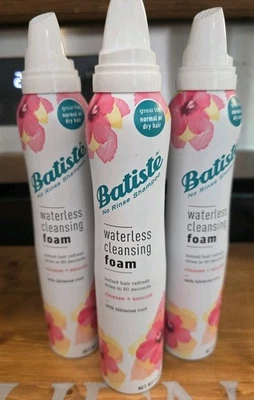 NEW (3) Batiste Waterless Cleansing Foam Cleanse & Smooth Hibiscus Root 3.6 oz - Image 1 of 4
