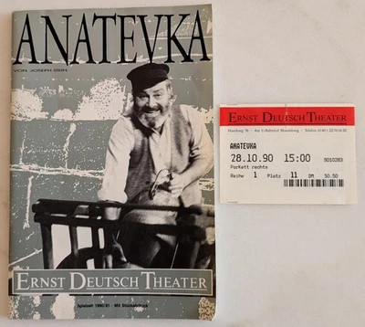 Programmheft + Karte 1990 ANATEVKA - Ernst Deutsch Theater Hamburg - Bild 1 von 4