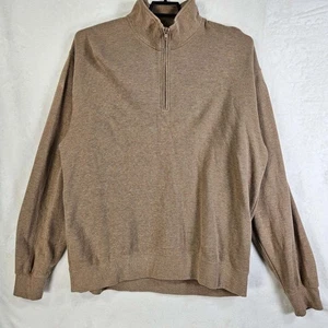 Orvis Sweater Mens X-Large Long Sleeve 1/4-Zip Stretch Brown - Picture 1 of 7