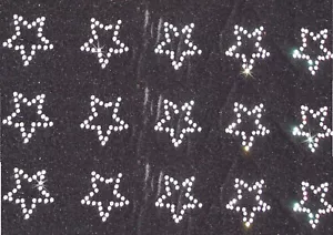 15 clear STARS iron-on RHINESTONE crystal stone bling motif applique transfer - Picture 1 of 1
