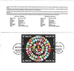 MALTA Local Councils 1993 MNH SG 952/4 CTO - Picture 1 of 1