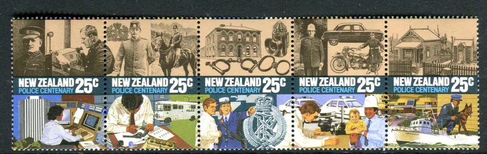 1986 New Zealand - Police Centenary MUH Strip of 5 Stamps - image 1 of 1
