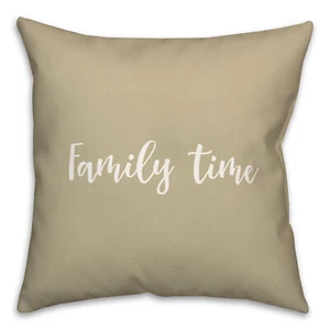 Creative Products Family Time in Beige 18 x 18 Spun Poly Pillow - Picture 1 of 3
