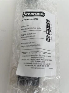 Amerock BP7414128MBMG Transcendent 5-1/16” Bar Cabinet Pull-Black & Silver - Picture 1 of 3