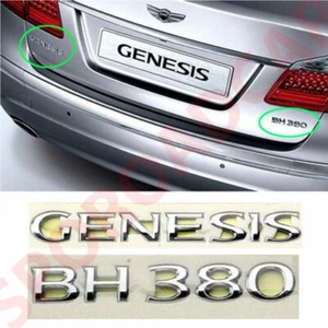 Rear Trunk Tail GENESIS BH380 Logo Emblem 2P for 2009-2014 Hyundai Genesis Parts - Picture 1 of 2