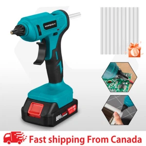 100W Cordless Electric Hot Melt Glue Gun Glue-Stick Hot Glue Gun w/ Battery - Photo 1 sur 9