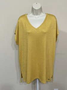 Orvis Women’s Mustard Cap Short Sleeve V-Neck Comfort Soft T-Shirt s XL - Picture 1 of 10