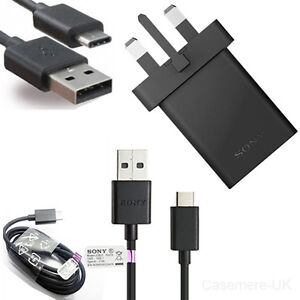 Sony Xperia Charger UCH12  + UCB20 Type C USB Data Cable For Sony Xperia Mobiles