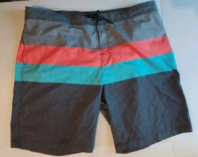 Roundtree & Yorke Swim Trunks Mens Gray Stripe Board Shorts Men's Size XXL 44 - Image 1 of 4