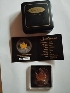 Kanada 5 Dollars 2015 Silver 1 Oz F#6414 "Maple Leaf" Gold-Black - Bild 1 von 2