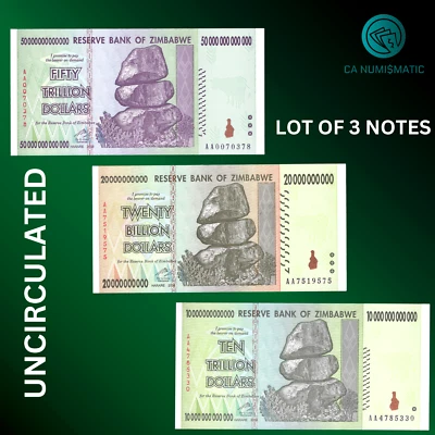 2008 AA ZIMBABWE 10 20 50 TRILLION DOLLARS BILL, UNCIRLATED CONDITION - Image 1 of 2