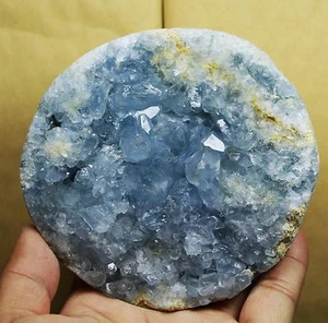 2.42lb Rare Top Grade Gorgeous Sky Blue Celestite Ball Geode Rough Reiki Crystal - Picture 1 of 12