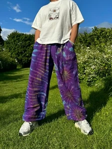 Pantalones hippies unisex teñidos con corbata | Pantalones ecológicos de algodón festival - Imagen 1 de 4