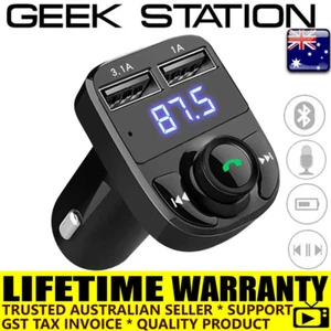 Handsfree Wireless Bluetooth Car Kit FM Transmitter Radio MP3 Player USB Charger - Photo 1 sur 4