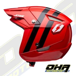NEW Jitsie HT1 Voita Trials Off Road Motorcycle Open Face Helmet - Red / Black