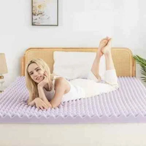 3 Inch Egg Crate Memory Foam Mattress Topper Soothing Lavender Infusion Cal King - Picture 1 of 5