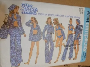 Simplicity 6941 Misses 12 Beach wear shorts, pants, cover, bag, bikini cut - Imagen 1 de 2