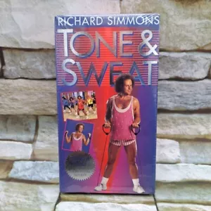New! Richard Simmons TONE & SWEAT WITH TONIN’ CORD VHS Farewell To Fat 1994 - Picture 1 of 4