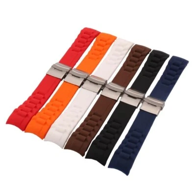 Correa de Reloj Silicona Asas Curva 20mm 22mm para Omega Citizen Rolex Caucho - Imagen 1 de 4