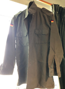 Lincron: Size 4 German Military OD Shirt  Size 39/40 Wool/Polyester: Post War
