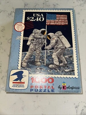 USPS United States Postal Service 1000 Piece Puzzle Vtg 1989 Astronauts COMPLETE - Image 1 of 4