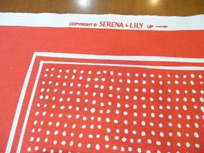 Serena and Lily Coral Red  54" Fabric white Polka dot Pillow  squares - Image 1 of 3