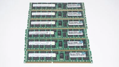 48GB (6x8GB) M393B1K70DH0-CK0Q8 PC3-12800R RDIMM 2RX4 DDR3 SERVER RAM|689911-071 - Image 1 of 3