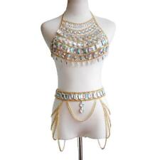 Summer Beach Halter Waist Chain Skirt Beads Tassel Shiny Body Jewelry