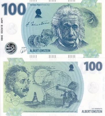 Souvenir One Note Albert Einstein 100 Commemorative Nobel Prize 1921 NR - Image 1 of 3
