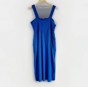 Old Navy Women’s Smocked Knit Midi Dress Size 2X Sapphire Blue Summer Vacation - Picture 1 of 10