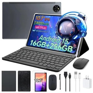 Tablet 10,1 Zoll Android 15 mit Tastatur, Octa-Core Tablets, 16GB RAM 256GB St... - Bild 1 von 9