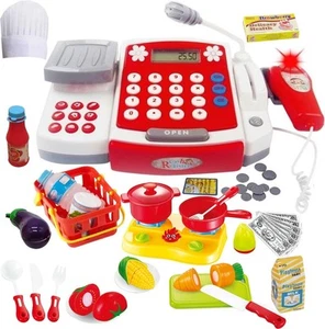 Toy Cash Register for Kids with Scanner, Play Money, Fake Credit Card, Calcul... - Picture 1 of 8