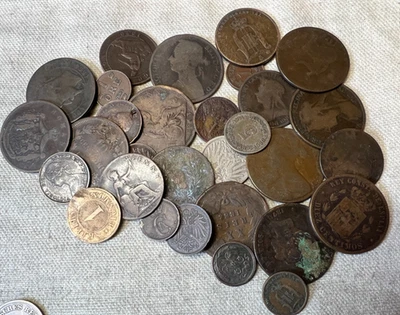 30 x 1800's Mixed Lot of world coins. All coins are from the 1800's Lot #4 - Image 1 of 4
